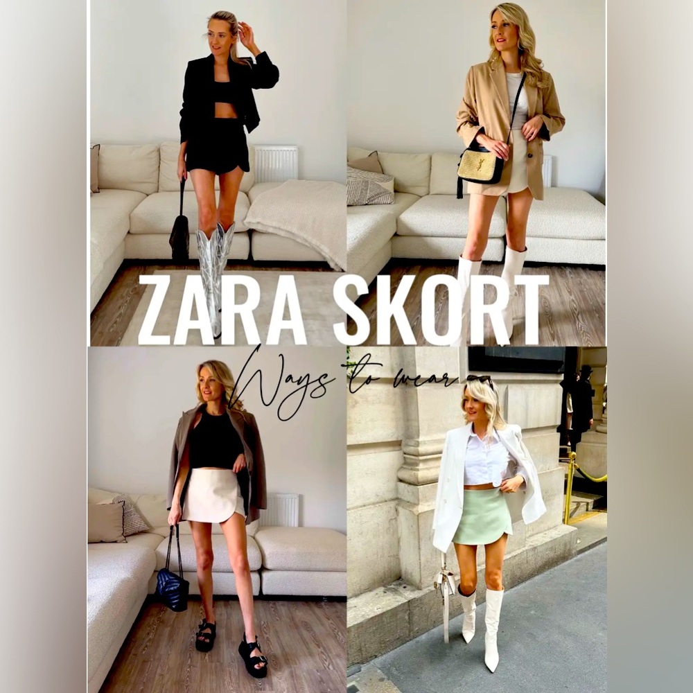 NEW‼️ ZARA HIGH WAISTED SKORT IN BLACK SIZE S